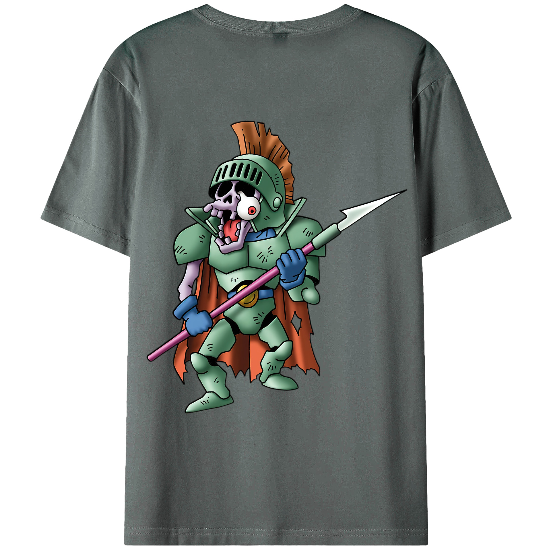 （画像用） ドラゴンクエスト Doragon Kuesuto Dragon Quest 綿100％ メンズ半袖Tシャツ（バックプリント） 通気性